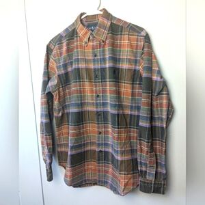 POLO RALPH LAUREN Men Button Down Shirt Plaid Size M Classic Fit 100% Cotton